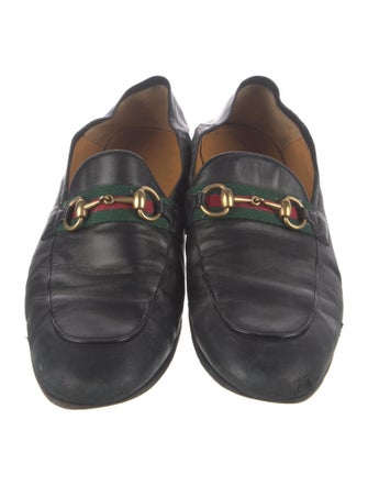 Gucci Web Accent Leather Dress Loafers
