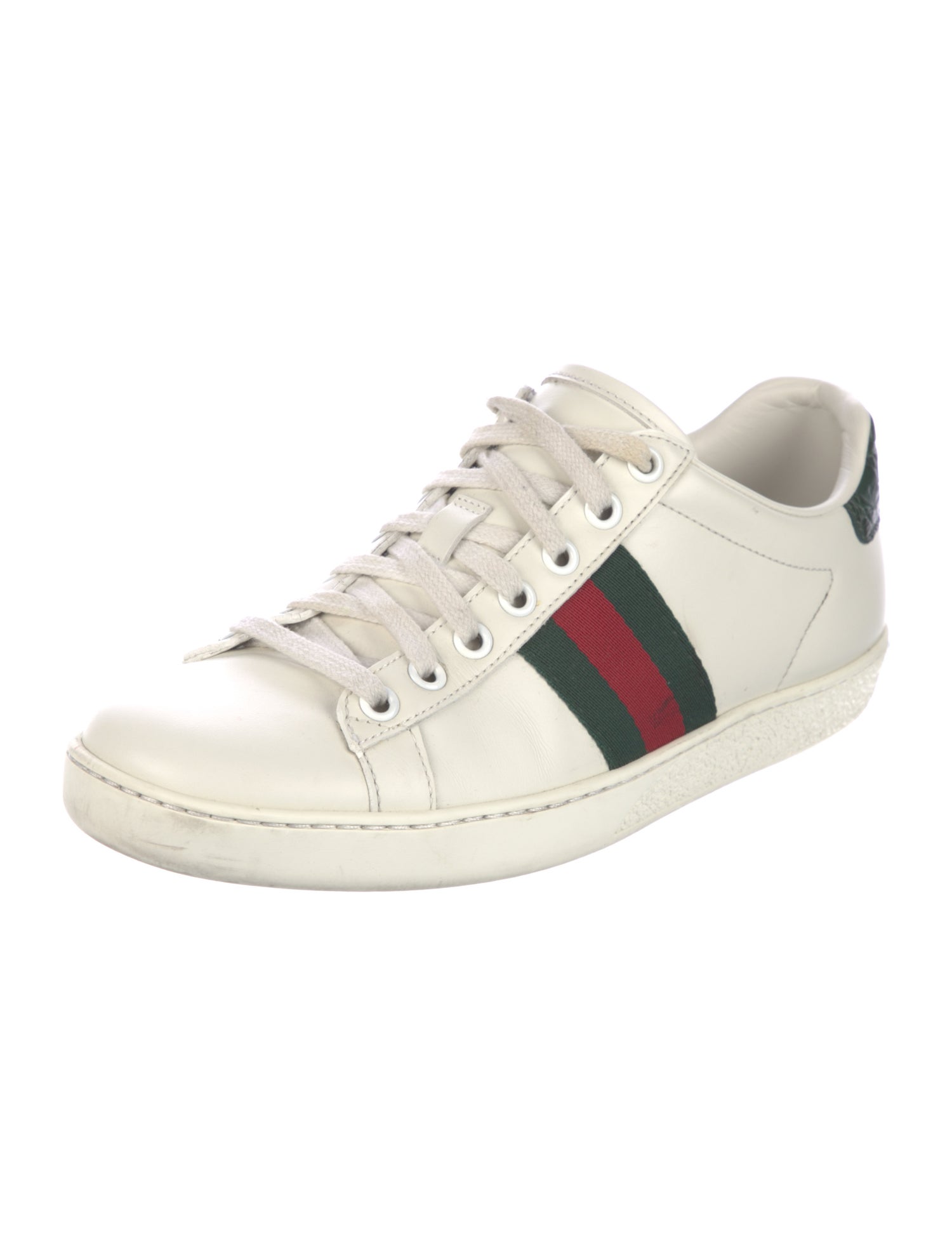 Gucci Web Accent Leather Sneakers