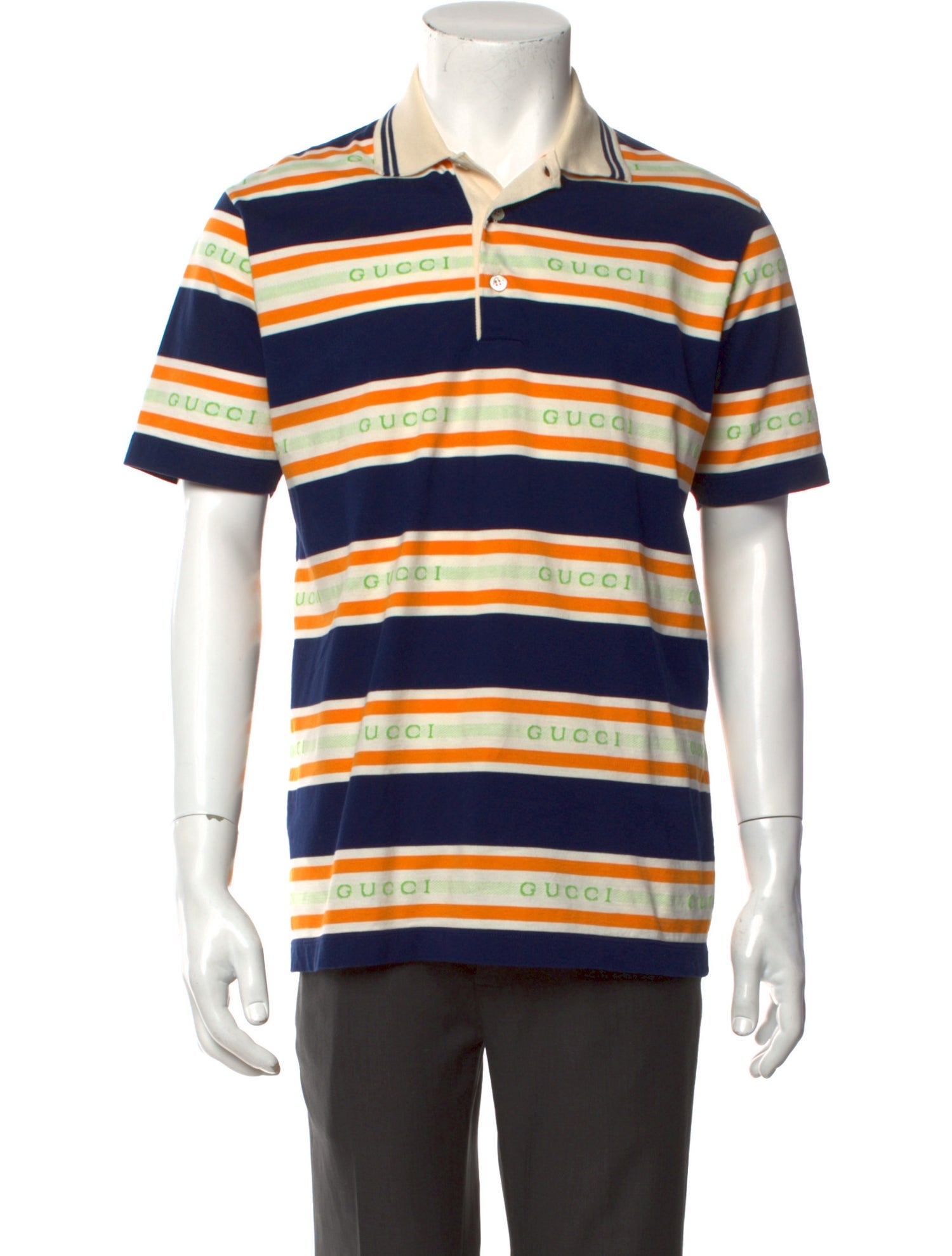 Gucci Signature Logo Striped Polo Shirt