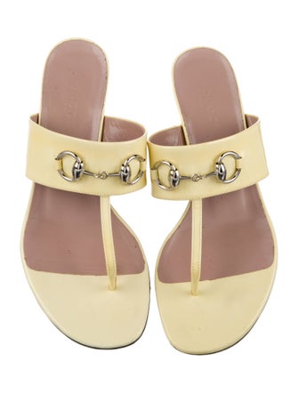 Gucci Horsebit Accent Patent Leather Slides