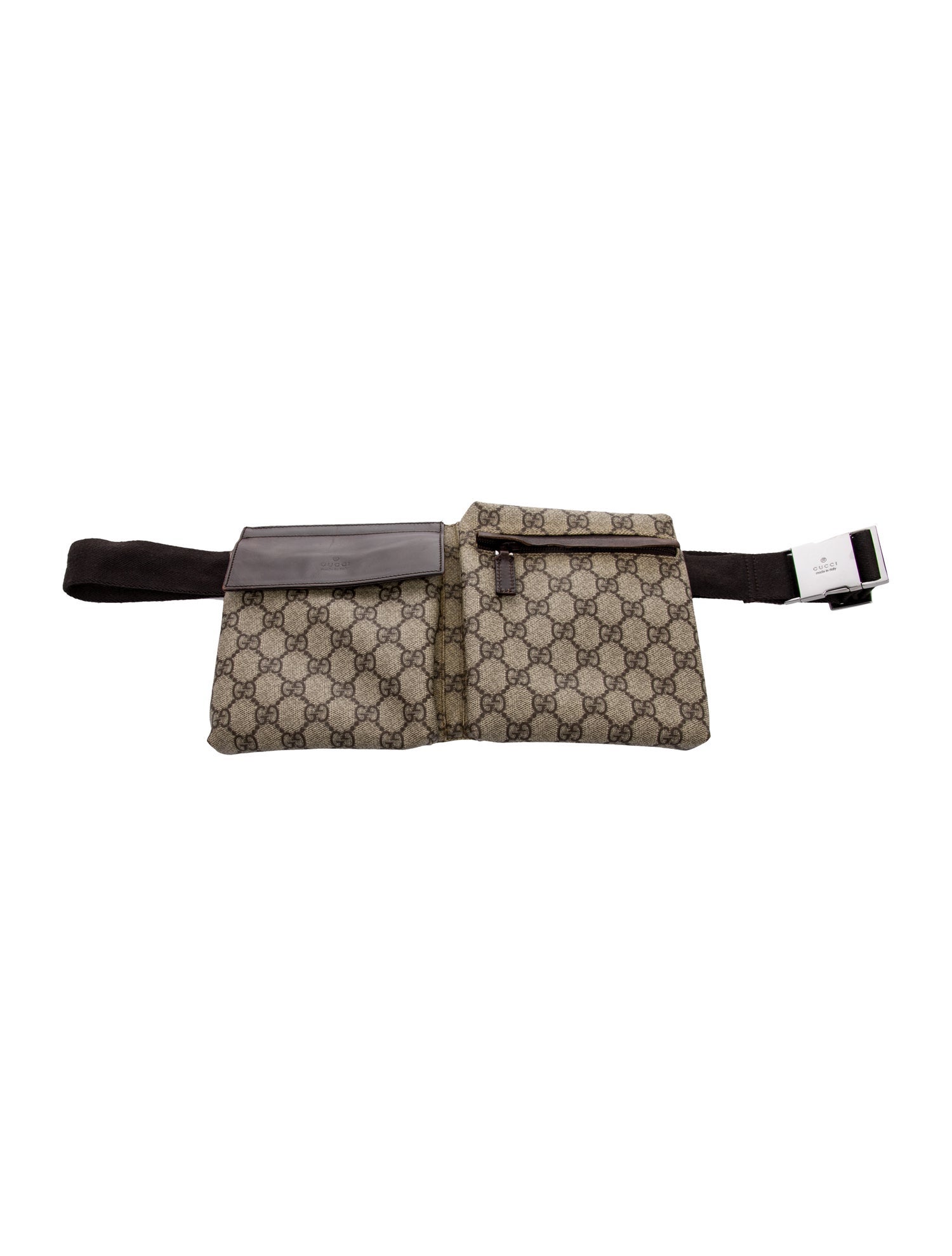 Gucci GG Supreme Double Pocket Belt Bag