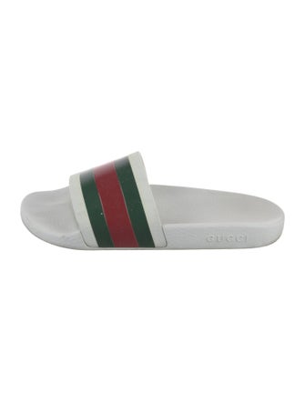 Gucci Rubber Slide Web Accent Slides