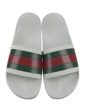 Gucci Rubber Slide Web Accent Slides
