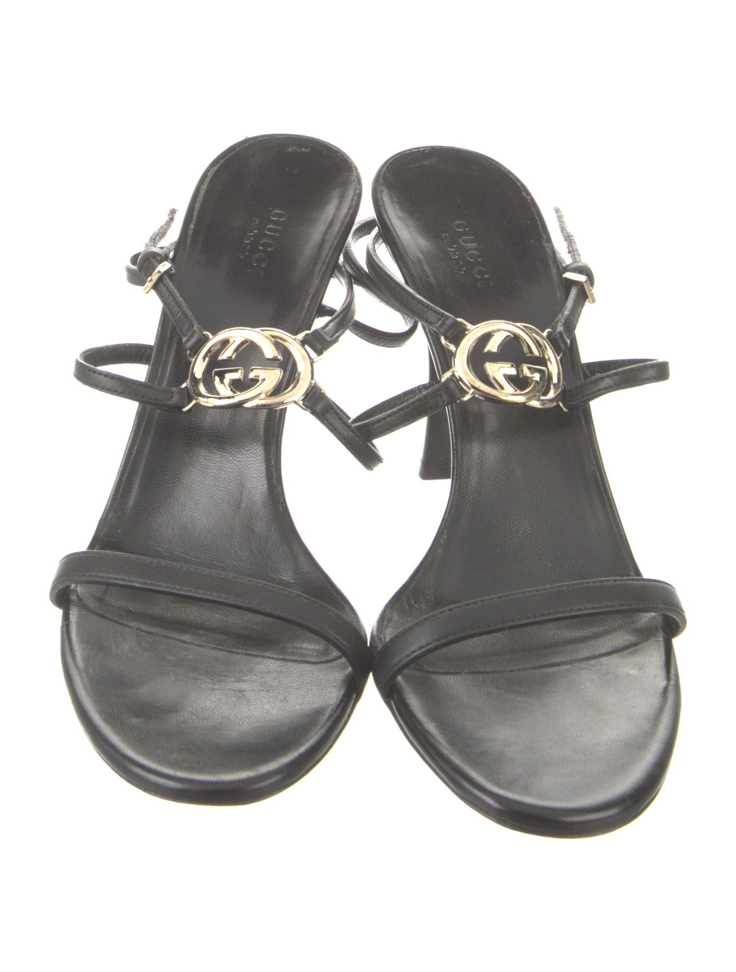 Gucci Interlocking G Logo Leather Sandals