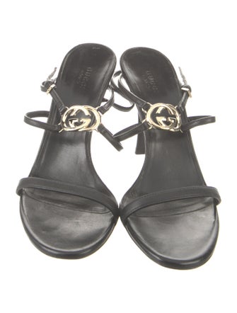 Gucci Interlocking G Logo Leather Sandals