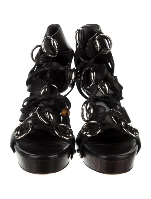 Gucci Bamboo Accent Leather Gladiator Sandals