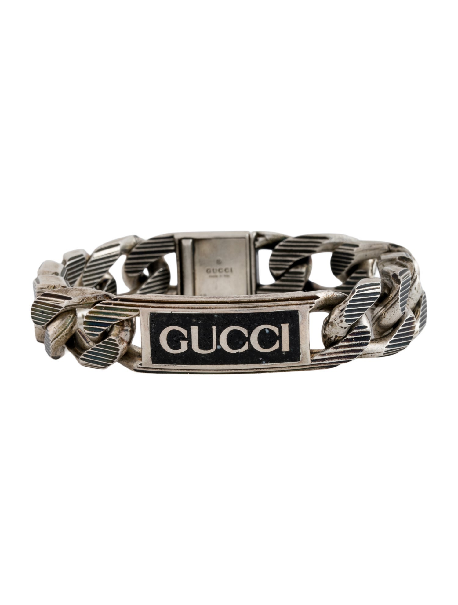 Gucci Enamel ID Wide Station Link Bracelet