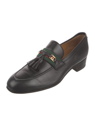 Gucci Web Accent Leather Dress Loafers