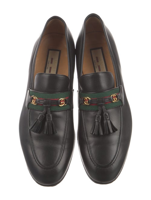 Gucci Web Accent Leather Dress Loafers