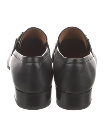 Gucci Web Accent Leather Dress Loafers