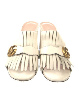 Gucci Running GG Logo Leather Slides