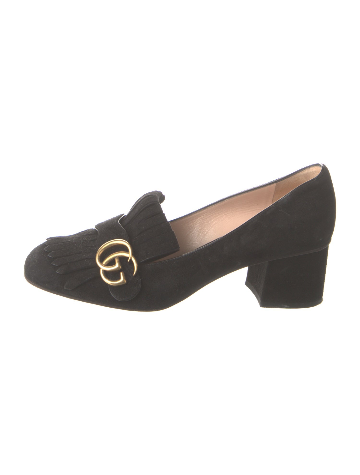 Gucci Double G Logo Suede Pumps
