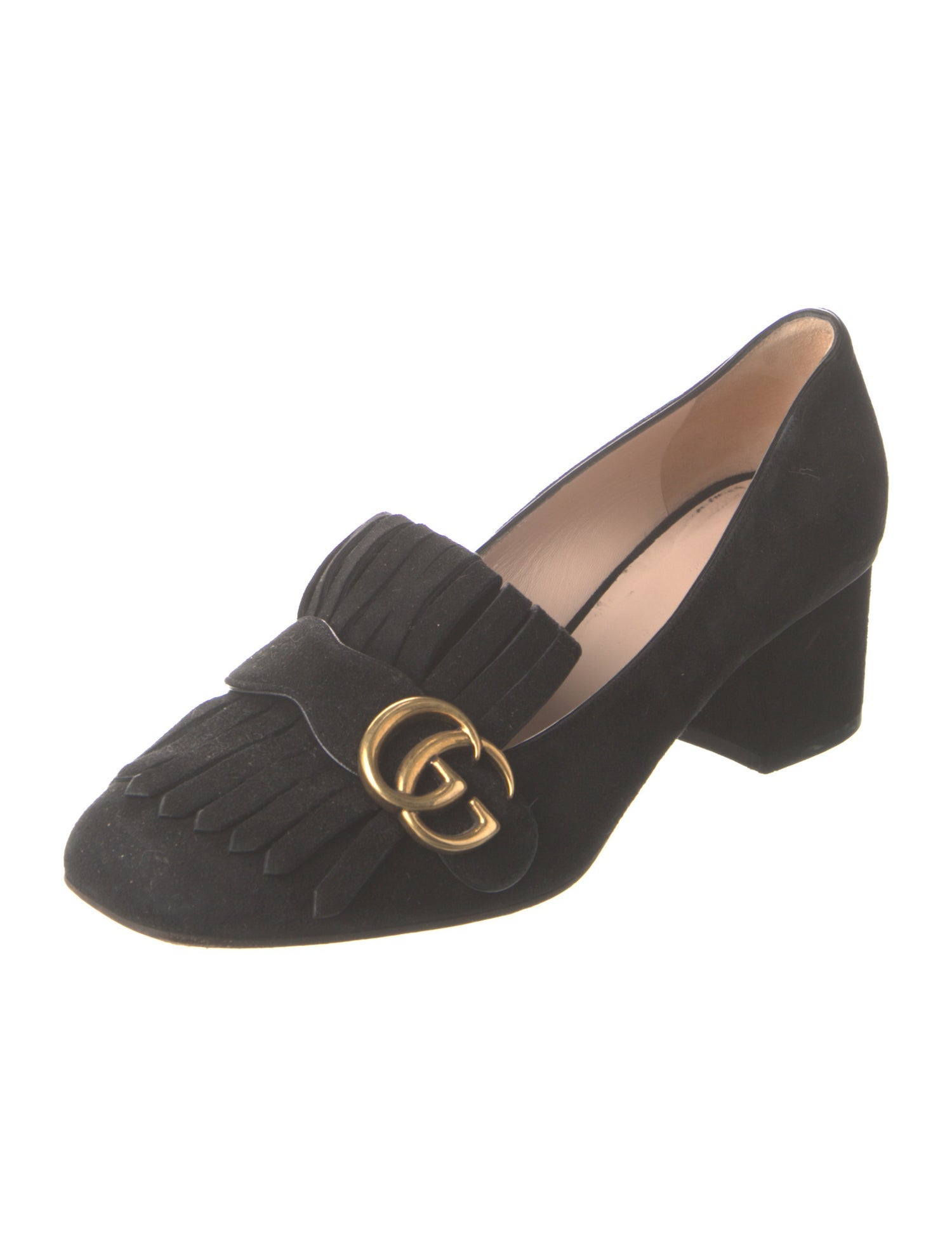 Gucci Double G Logo Suede Pumps
