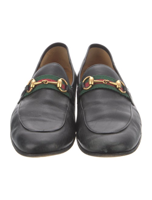 Gucci Web Accent Leather Dress Loafers