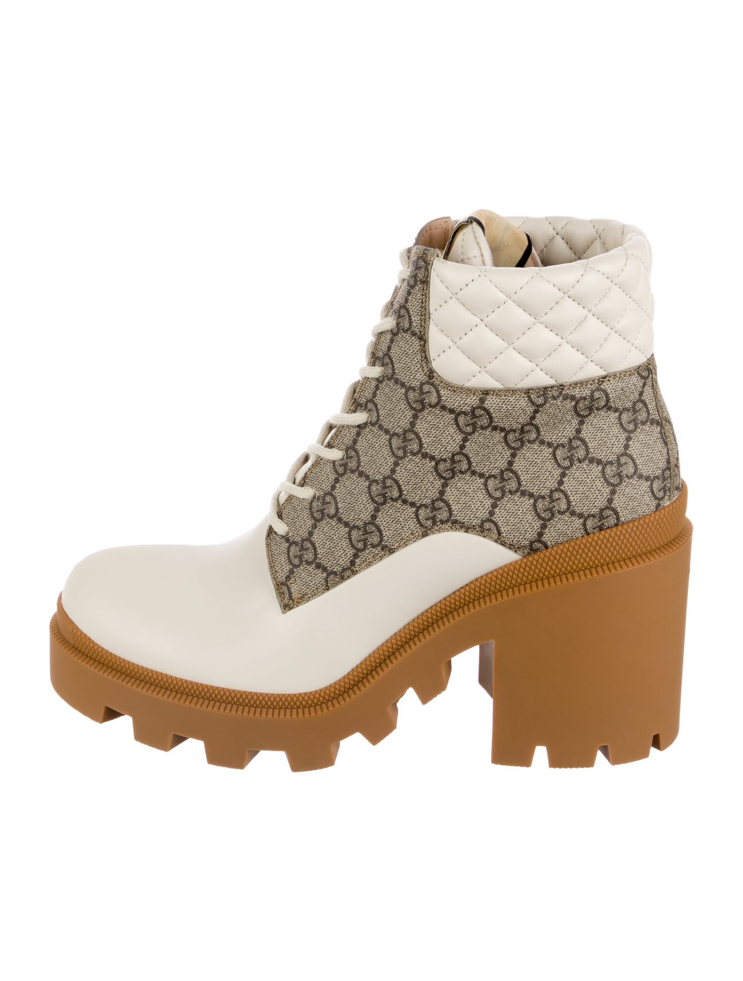 Gucci Quilted Pattern Combat Boots