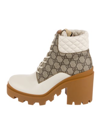 Gucci Quilted Pattern Combat Boots