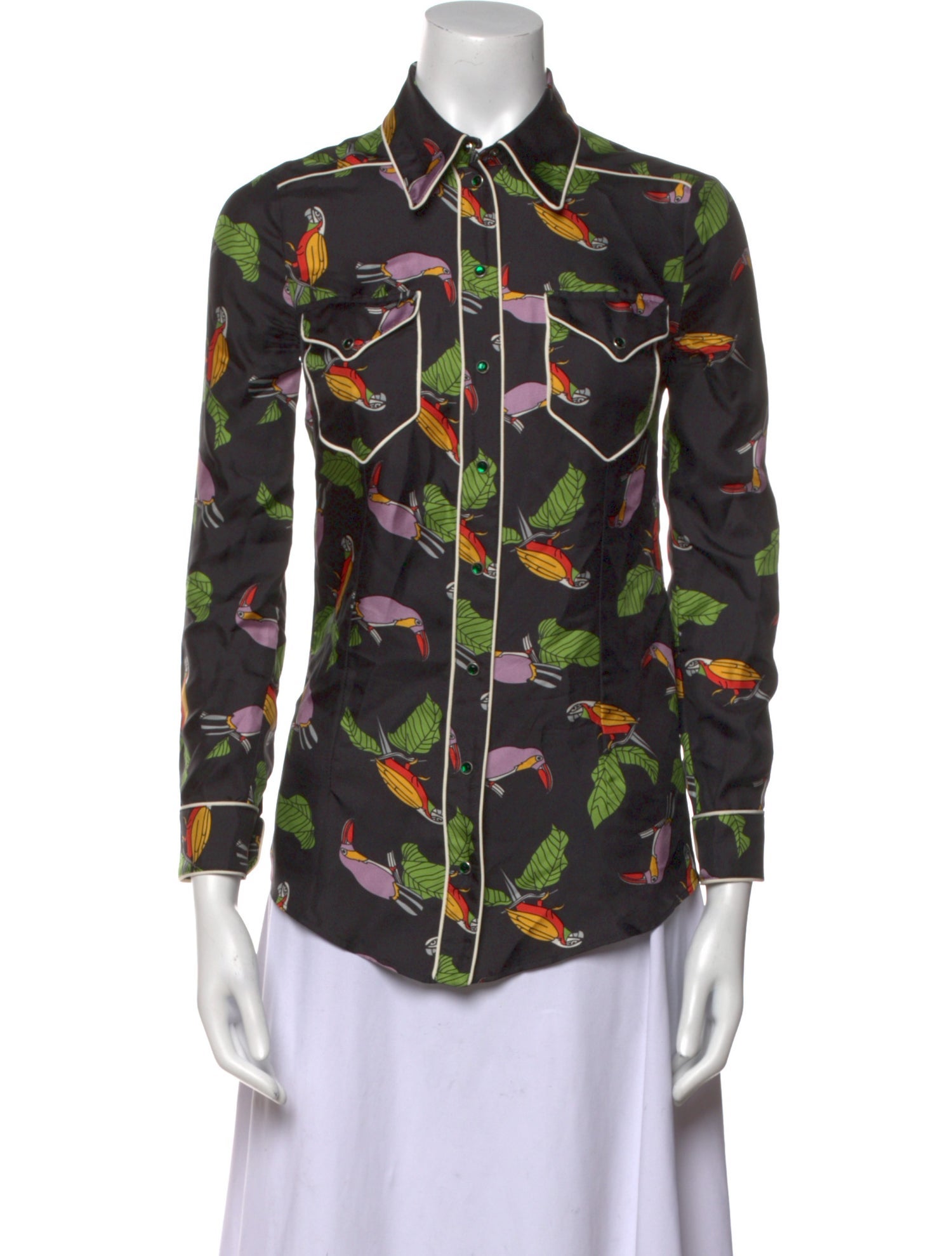 Gucci 2016 Silk Button-Up Top