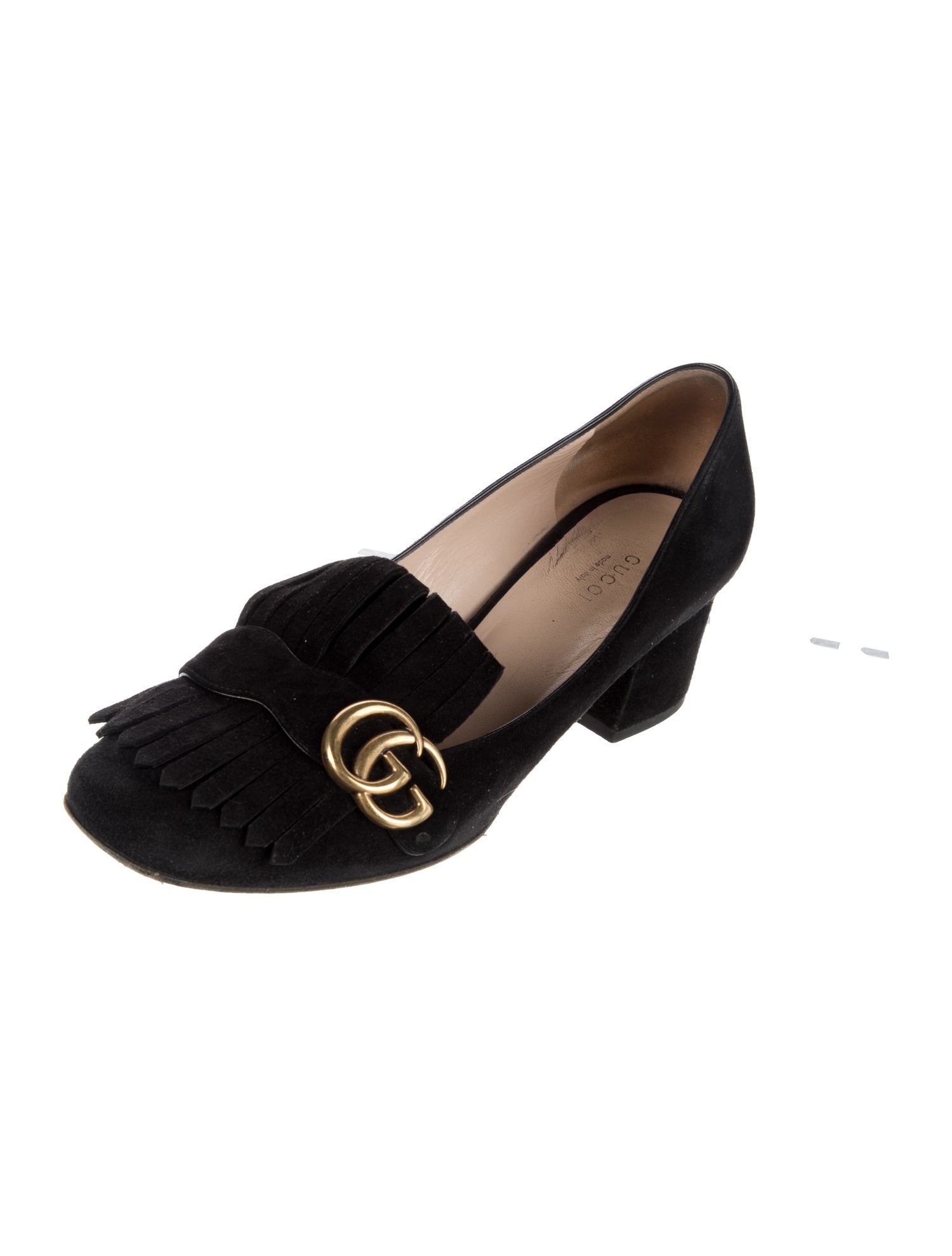 Gucci Double G Logo Suede Pumps