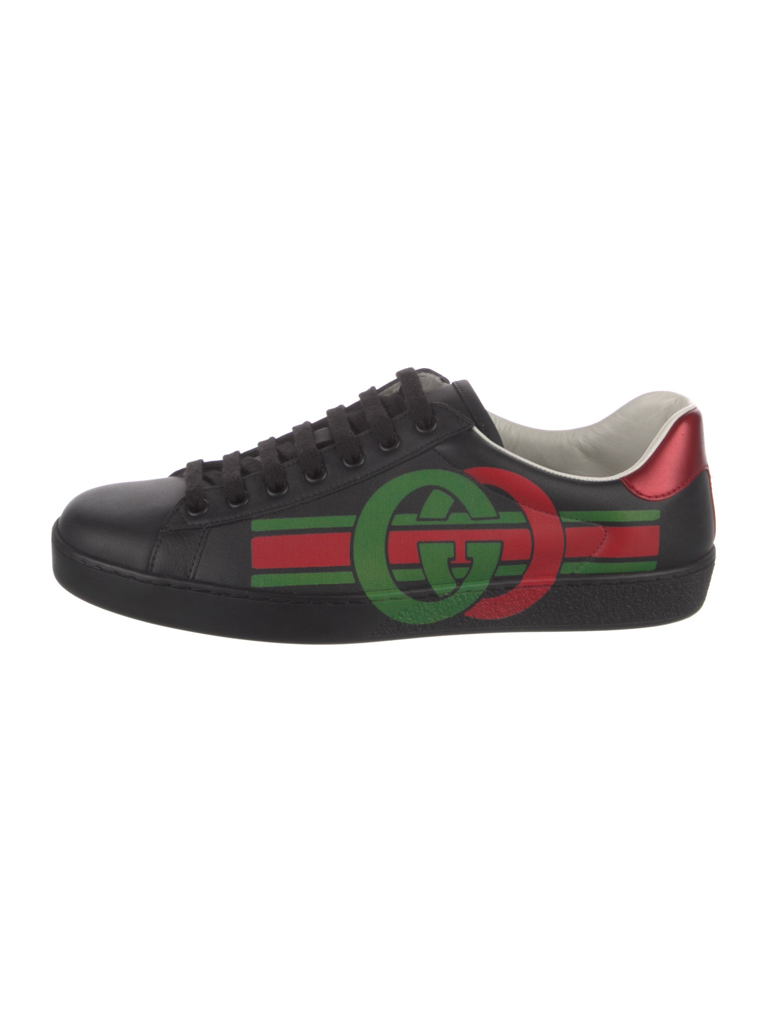 Gucci Web Accent Leather Sneakers