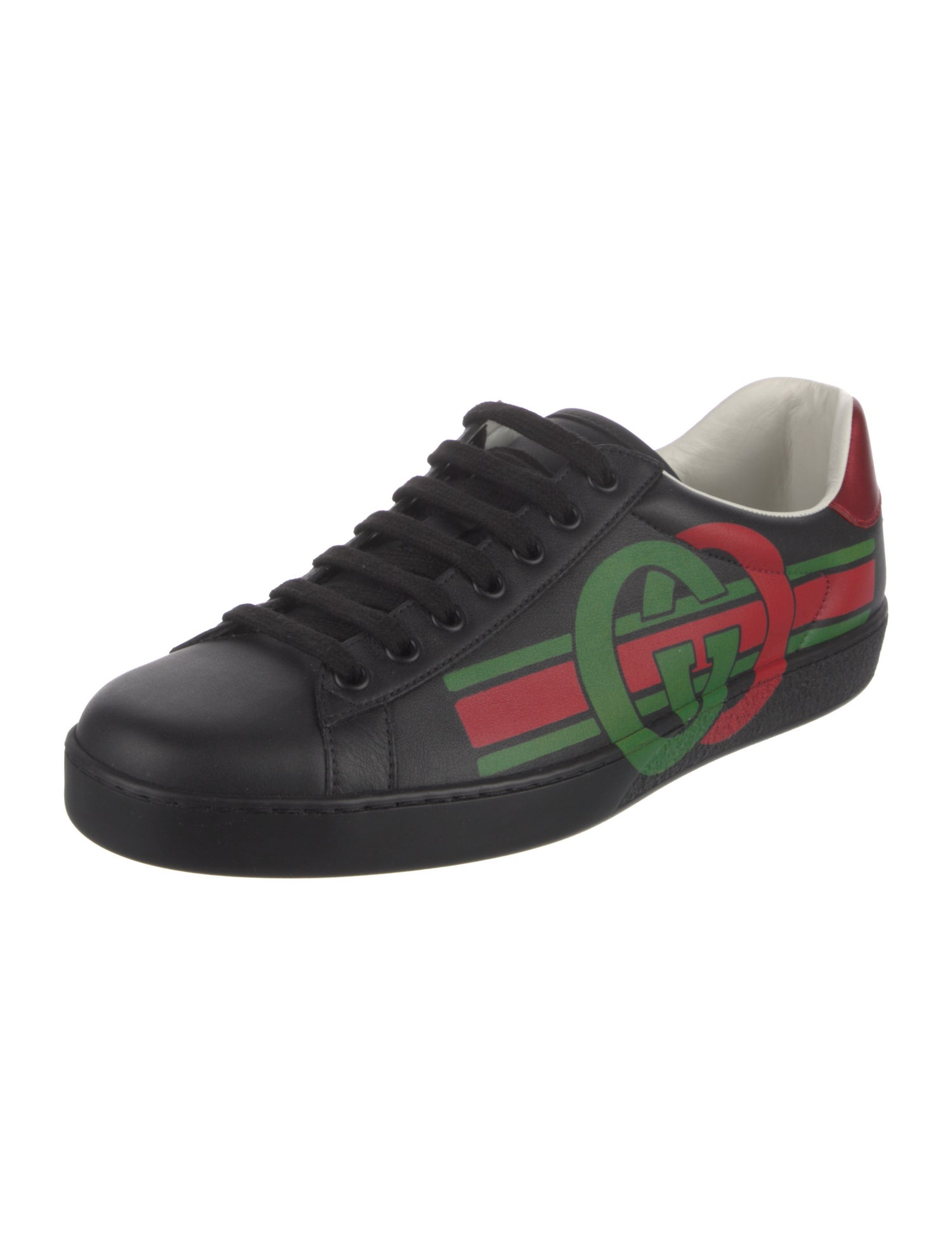 Gucci Web Accent Leather Sneakers