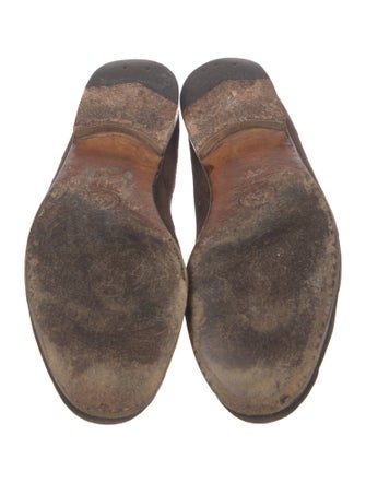 Gucci Horsebit Accent Suede Loafers