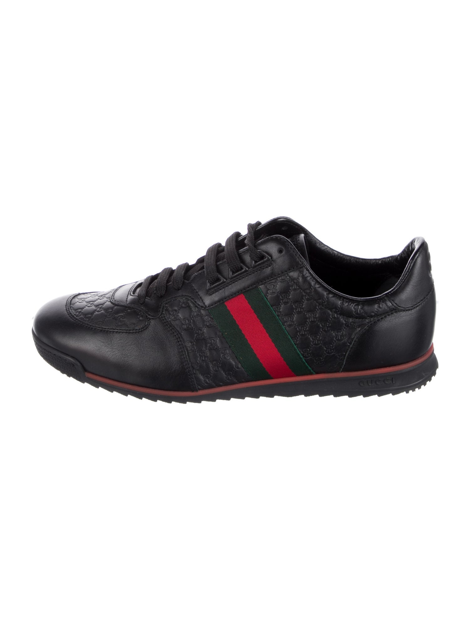 Gucci Web Accent Leather Sneakers