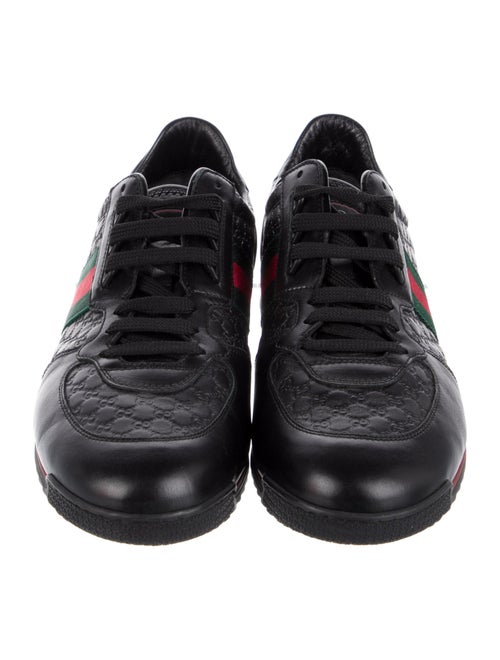 Gucci Web Accent Leather Sneakers