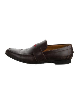 Gucci Web Accent Leather Dress Loafers