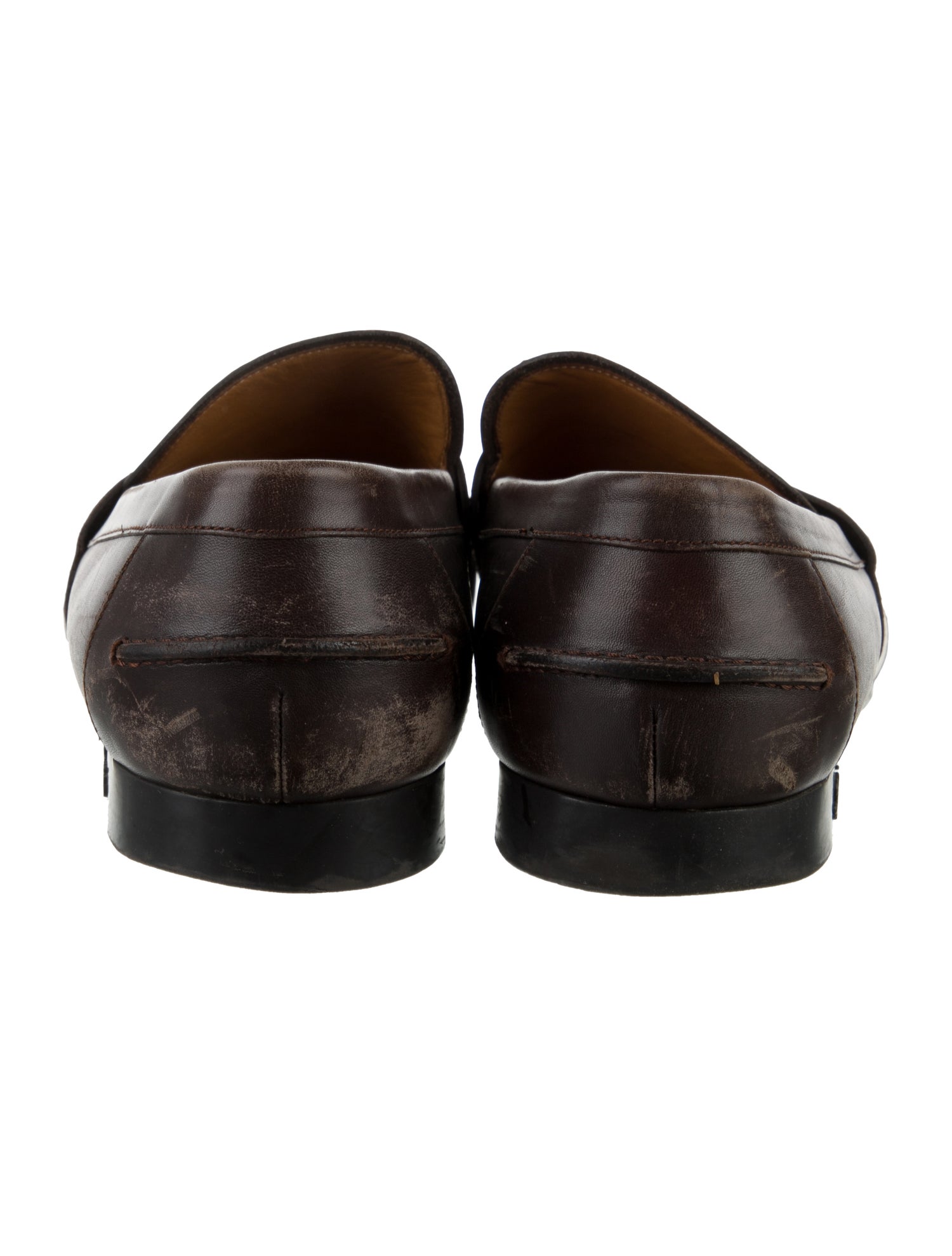 Gucci Web Accent Leather Dress Loafers