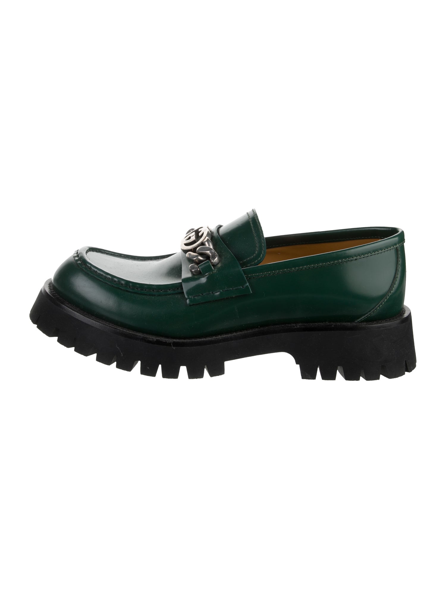 Gucci Interlocking G Logo Leather Loafers