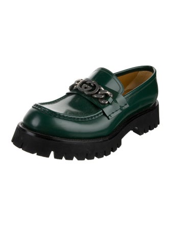 Gucci Interlocking G Logo Leather Loafers