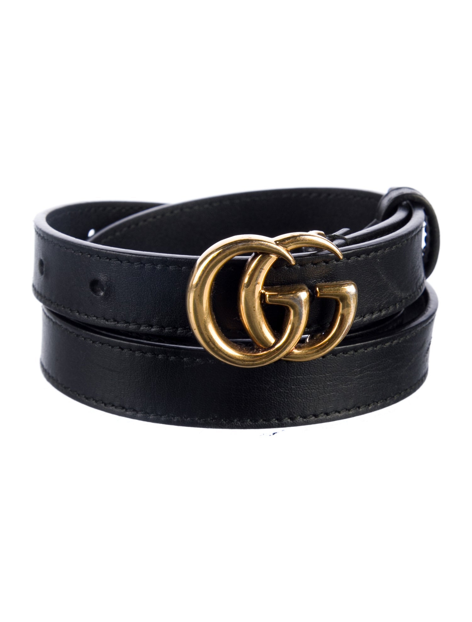 Gucci Double G Logo Skinny Belt