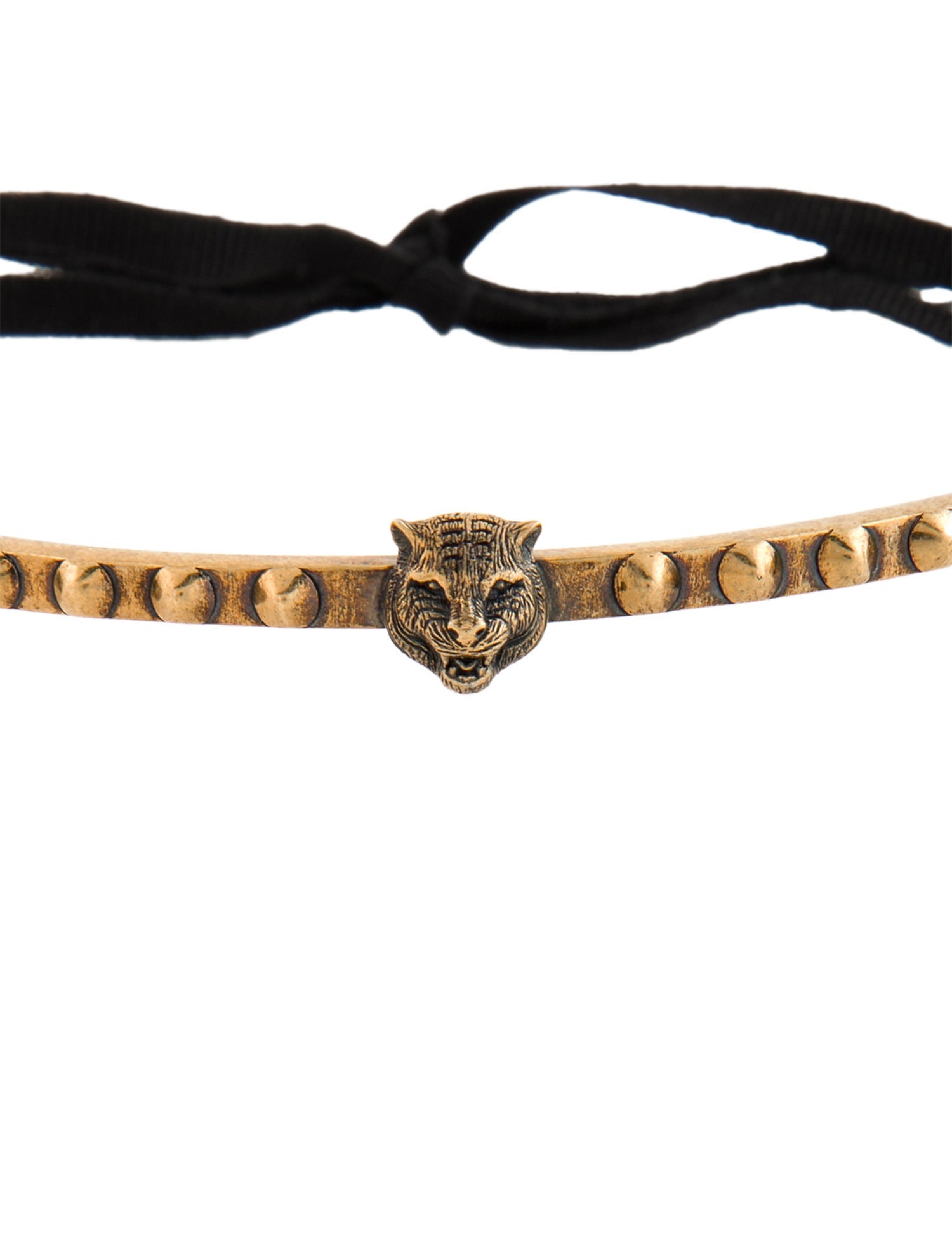 Gucci Ribbon Feline Head Choker Necklace