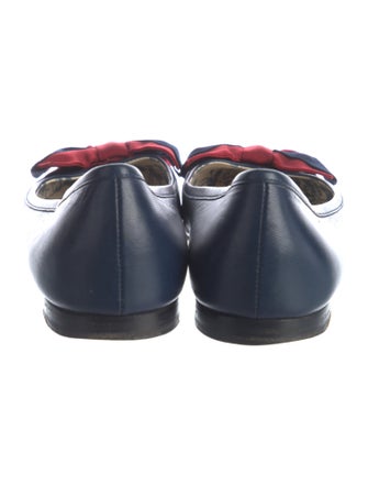 Gucci Web Accent Leather Ballet Flats