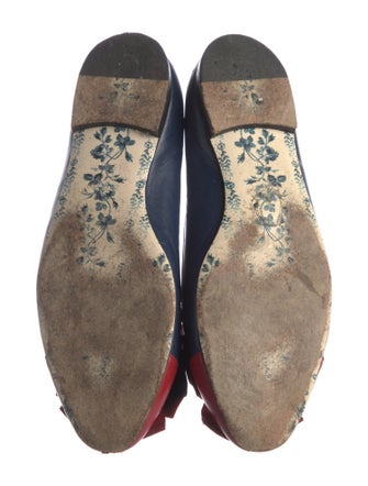 Gucci Web Accent Leather Ballet Flats
