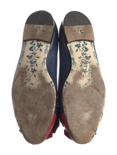 Gucci Web Accent Leather Ballet Flats