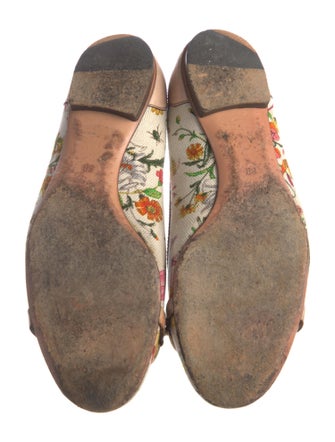 Gucci Flora Print Canvas Ballet Flats