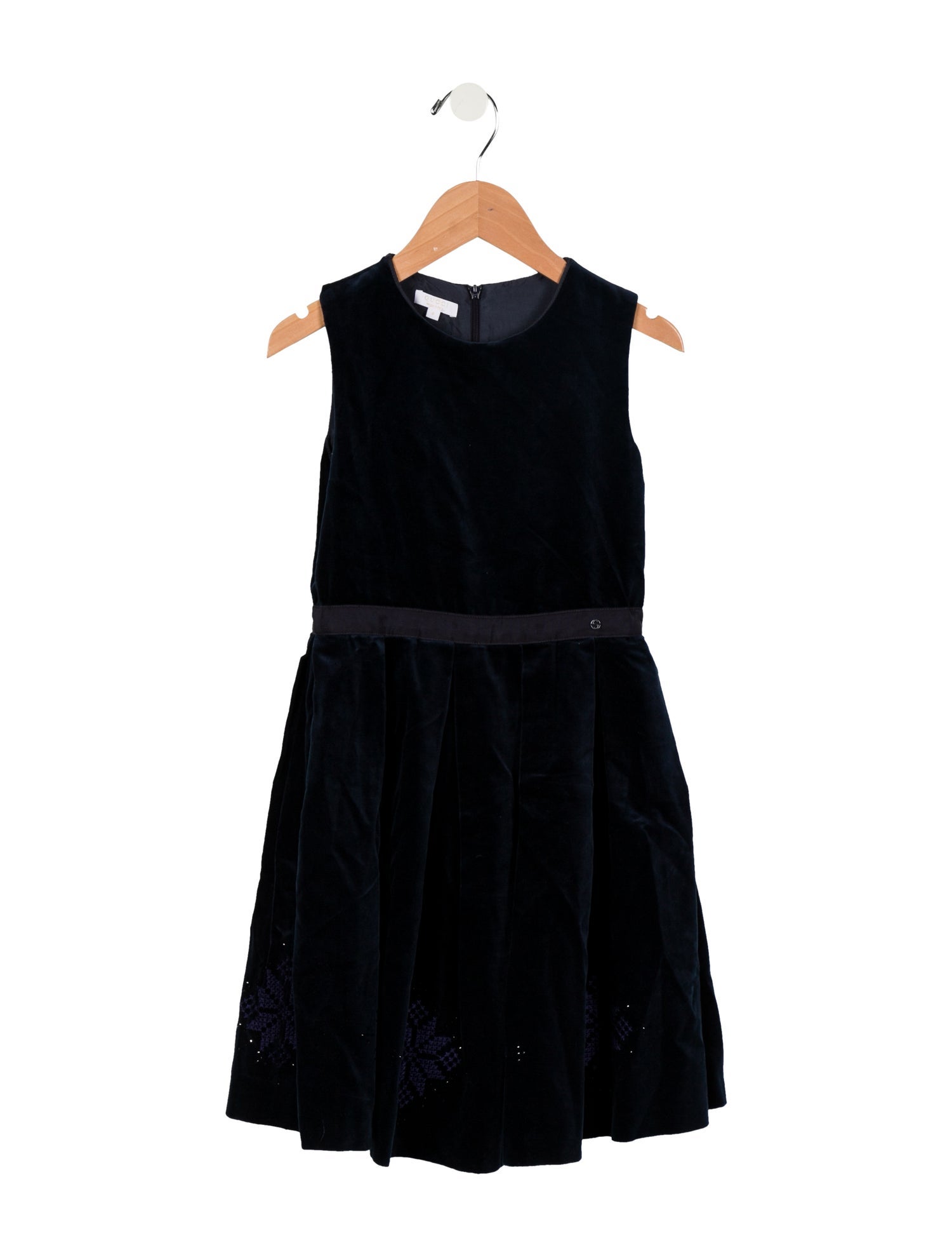 Gucci Girls' Velvet Crystal Accent Dress