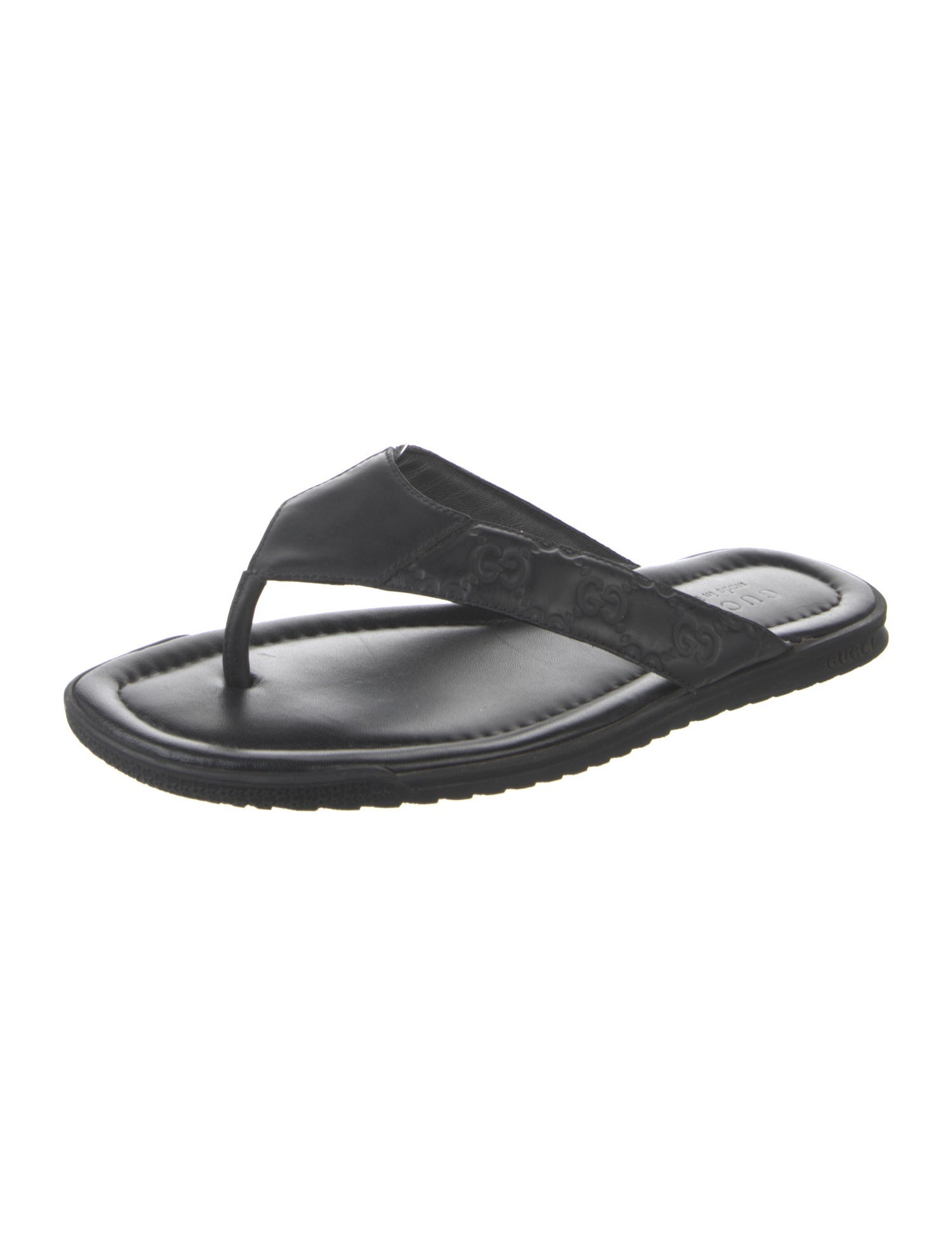 Gucci GG Signature Leather Flip Flops