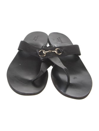 Gucci Horsebit Accent Leather Slides