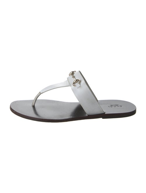 Gucci Horsebit Accent Leather Flip Flops