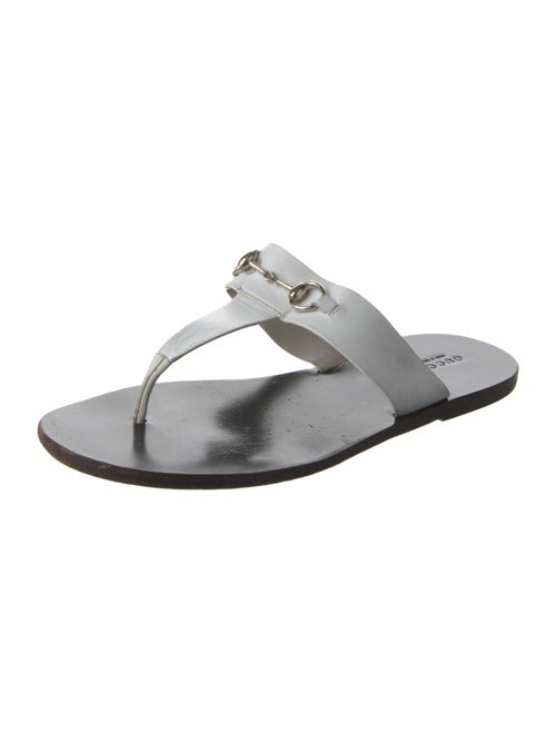 Gucci Horsebit Accent Leather Flip Flops