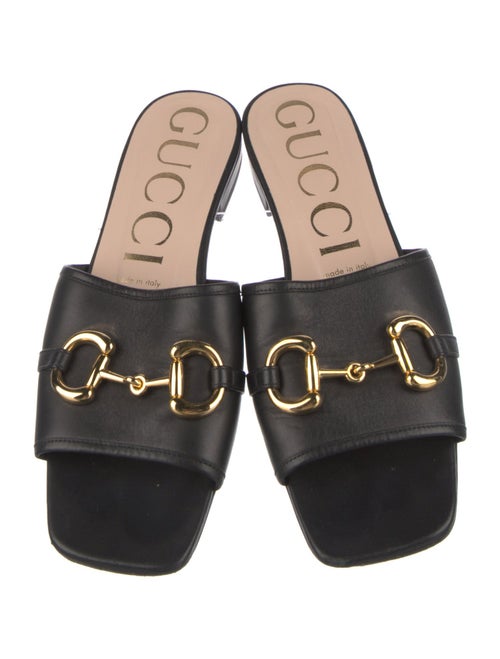 Gucci Horsebit Accent Leather Slides
