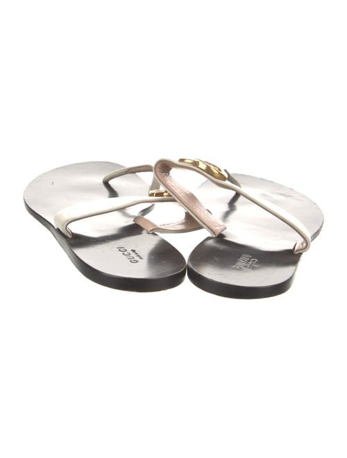 Gucci Double G Logo Leather Slides