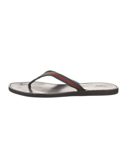 Gucci Web Accent Leather Slides