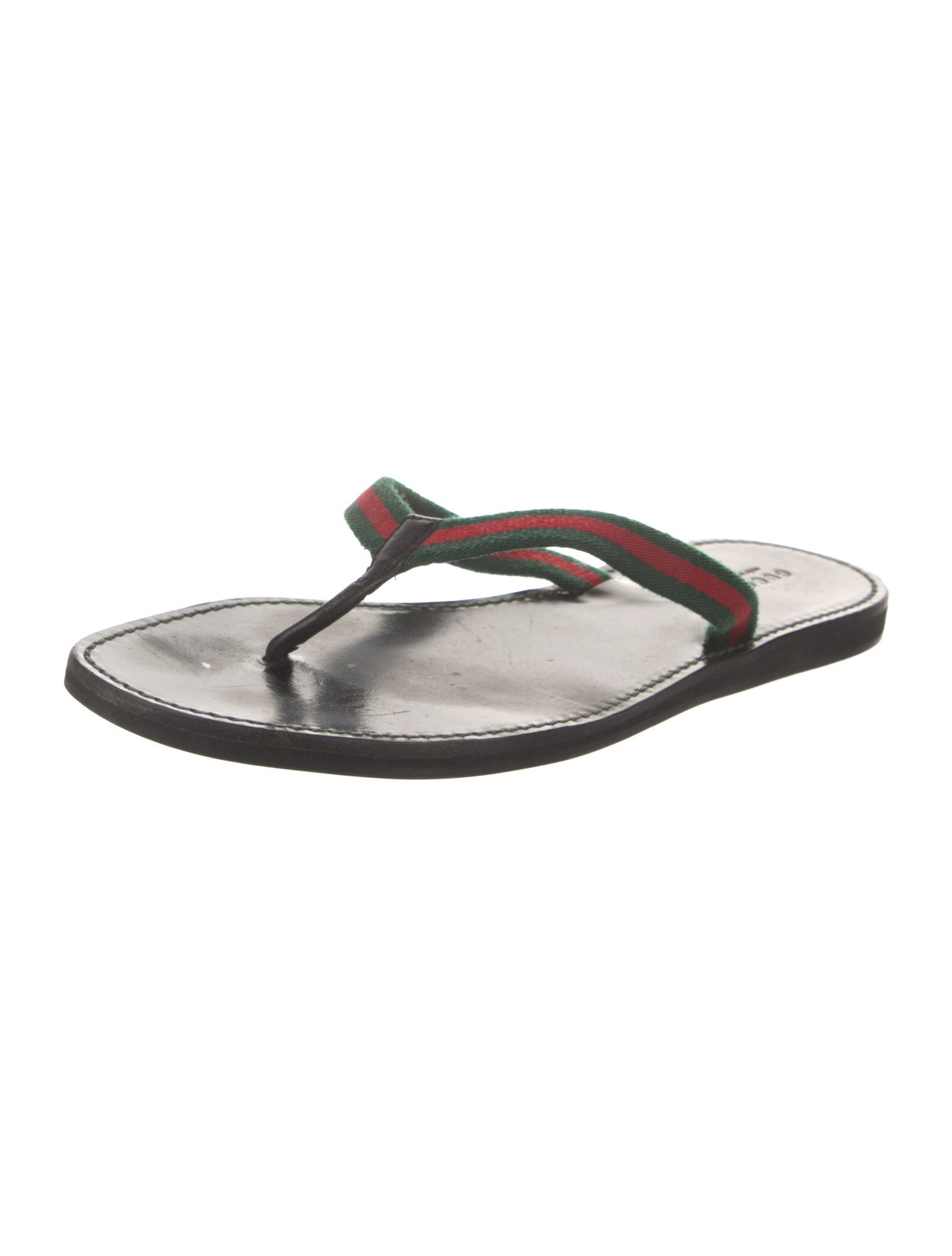 Gucci Web Accent Leather Slides