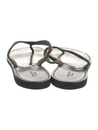 Gucci Web Accent Leather Slides