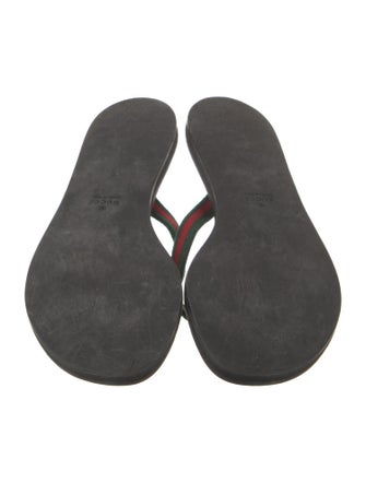 Gucci Web Accent Leather Slides