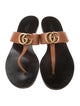 Gucci Double G Logo Leather Slides