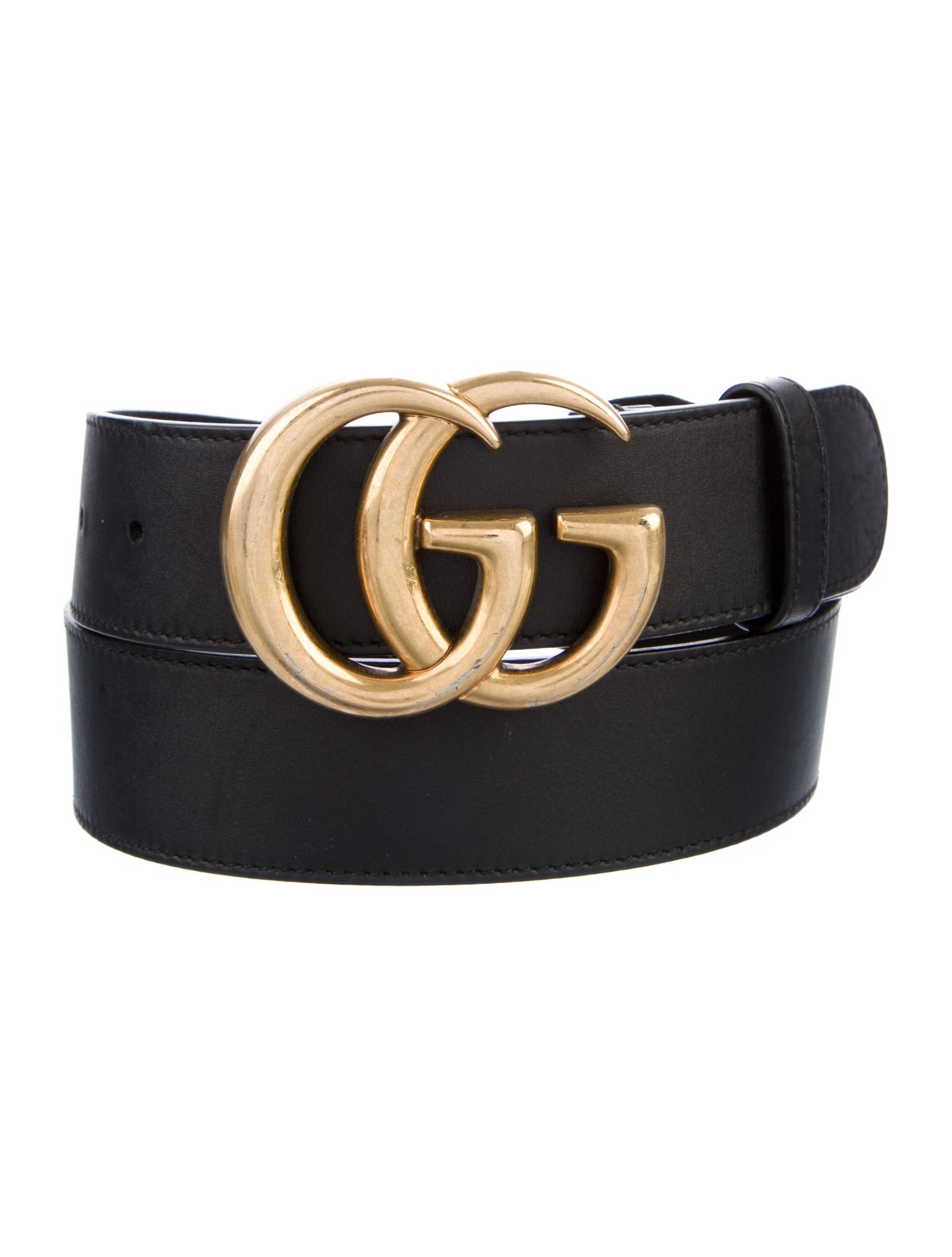 Gucci Double G Logo Leather Belt